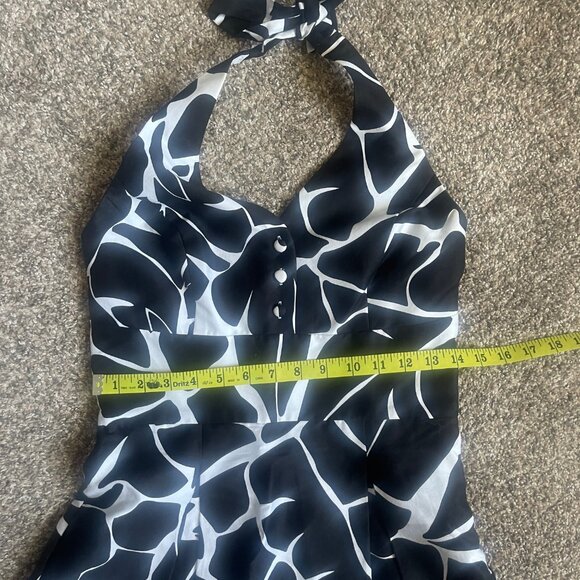 White House Black Market Cotton Fit & Flare A-Line Halter Dress, Size 4 - Picture 11 of 14